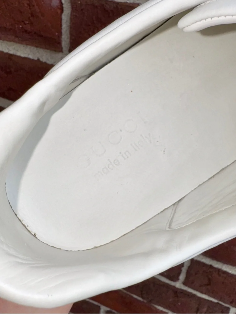 GUCCI Ace Sneakers Men’s Size 8 White Leather Low Top Lace Up - Picture 6 of 10